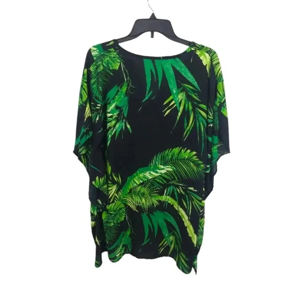 {Caramela} Vivien Palm Print Kimono Tunic Blouse - Picture 3 of 11